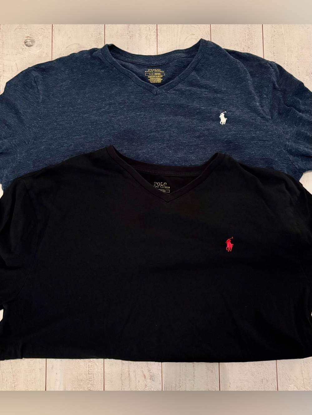 Polo by Ralph Lauren Navy and Black V-Neck Tee Pair